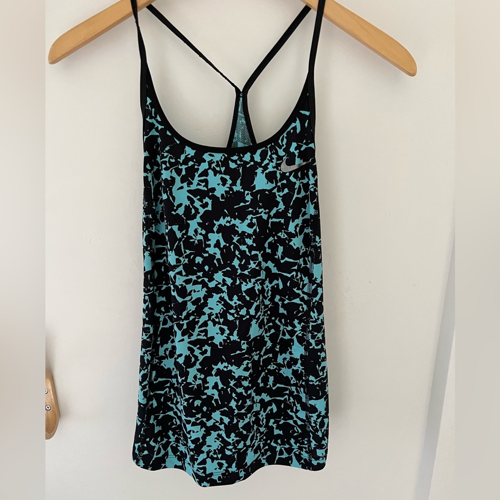 Nike Blue and Black Athletic Dri Fit Tank Top